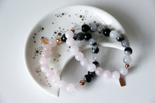 Load image into Gallery viewer, Rose Quartz + Tourmalinated quartz Self-love ♡ Bracelet