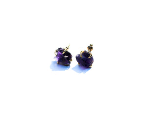 Raw Amethyst Earrings