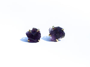 Raw Amethyst Earrings