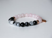 Load image into Gallery viewer, Rose Quartz + Tourmalinated quartz Self-love ♡ Bracelet
