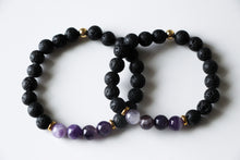 Load image into Gallery viewer, Lava stone ♡ Amethyst Bracelet
