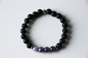 Lava stone ♡ Amethyst Bracelet