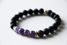 Load image into Gallery viewer, Lava stone ♡ Amethyst Bracelet
